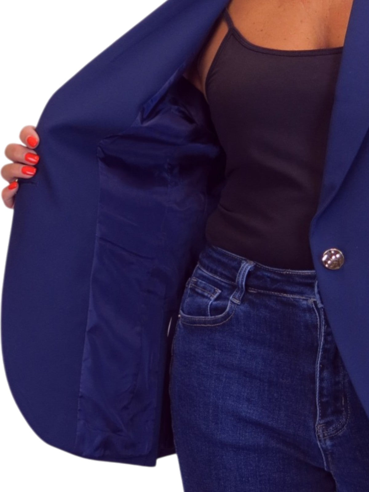 Longline Sleeveless Smart Waistcoat Navy Blue