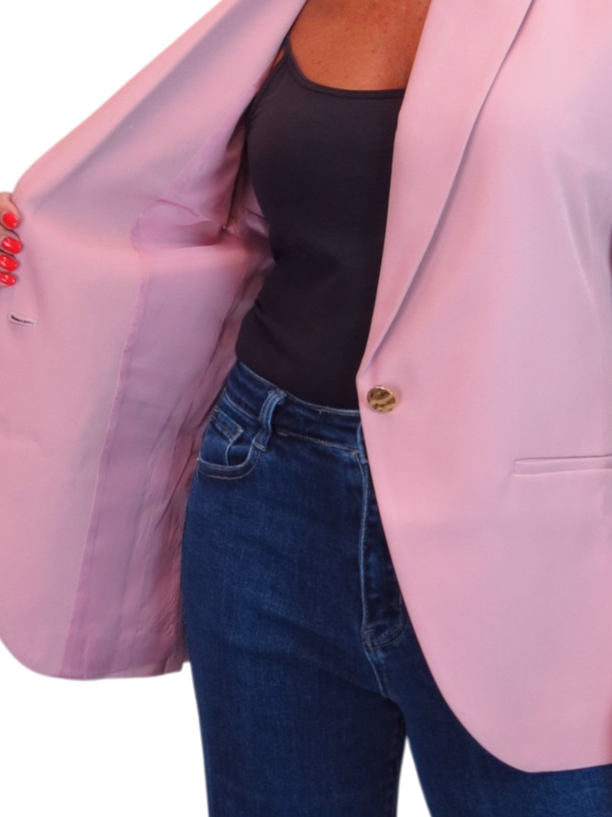 Longline Sleeveless Smart Waistcoat Pink