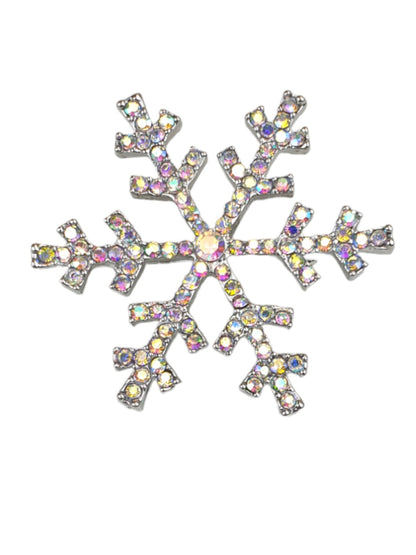 Diamante Winter Snowflake Brooch Silver