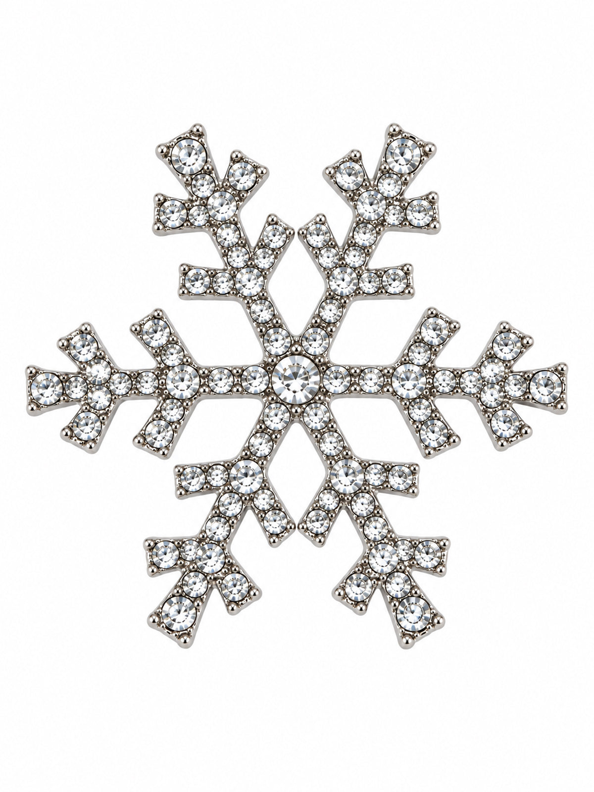 Diamante Winter Snowflake Brooch Silver