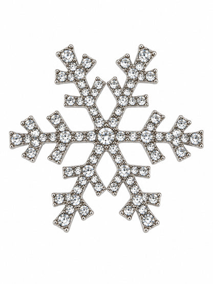 Diamante Winter Snowflake Brooch Silver