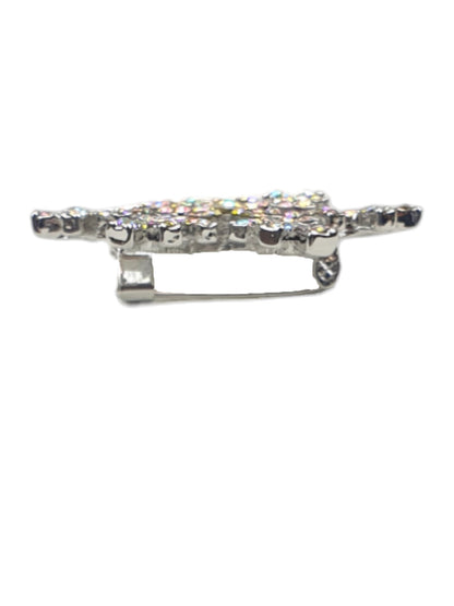 Diamante Winter Snowflake Brooch Silver