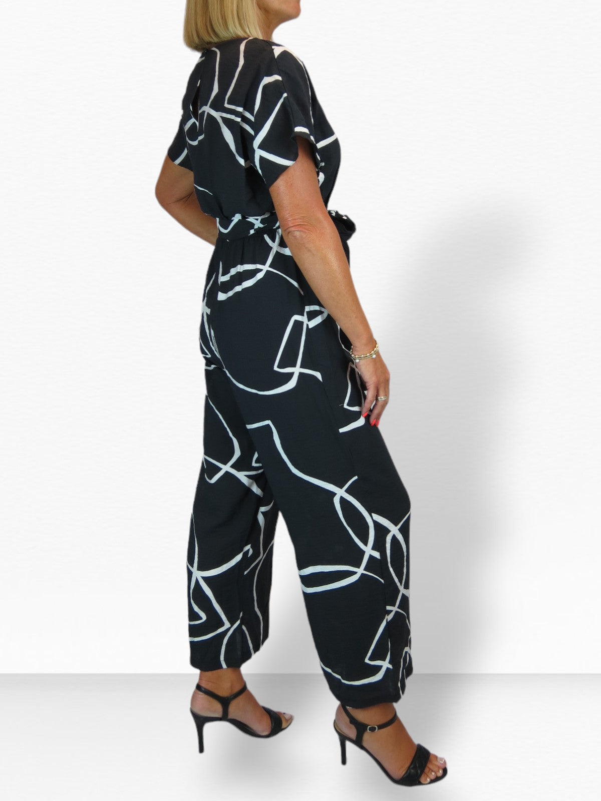 Black Belted Wrap Jumpsuit