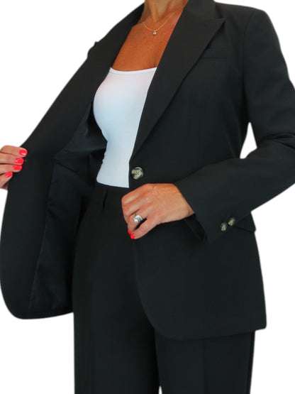 2 Piece Trouser Suit Black
