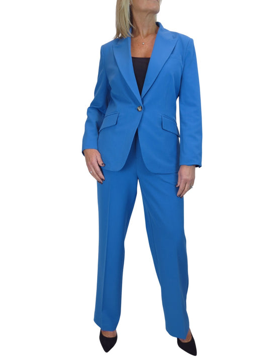 2 Piece Trouser Suit Silver Blue