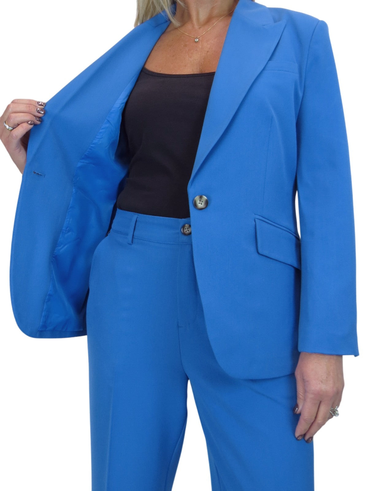Smart 2 Piece Trouser Suit Blue