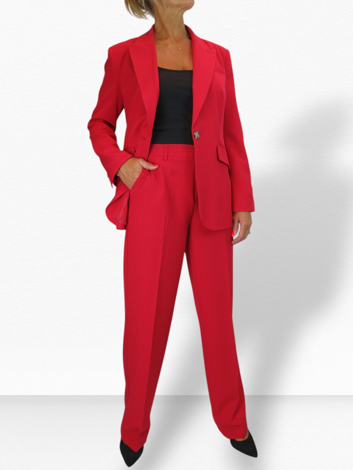 2 Piece Trouser Suit Red