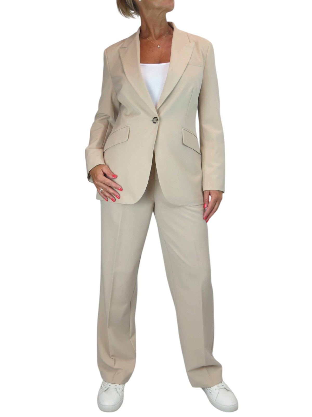 2 Piece Trouser Suit Beige