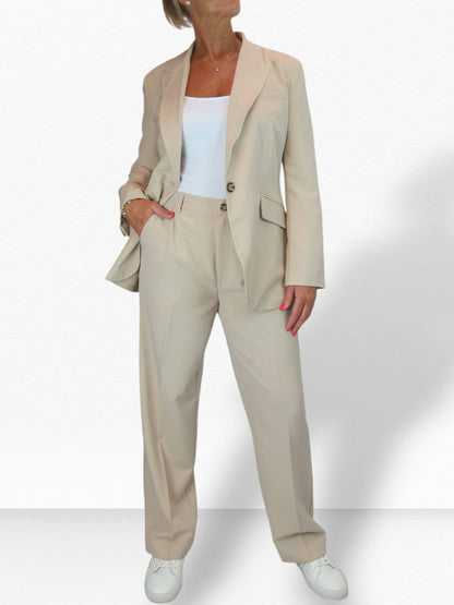 2 Piece Trouser Suit Beige