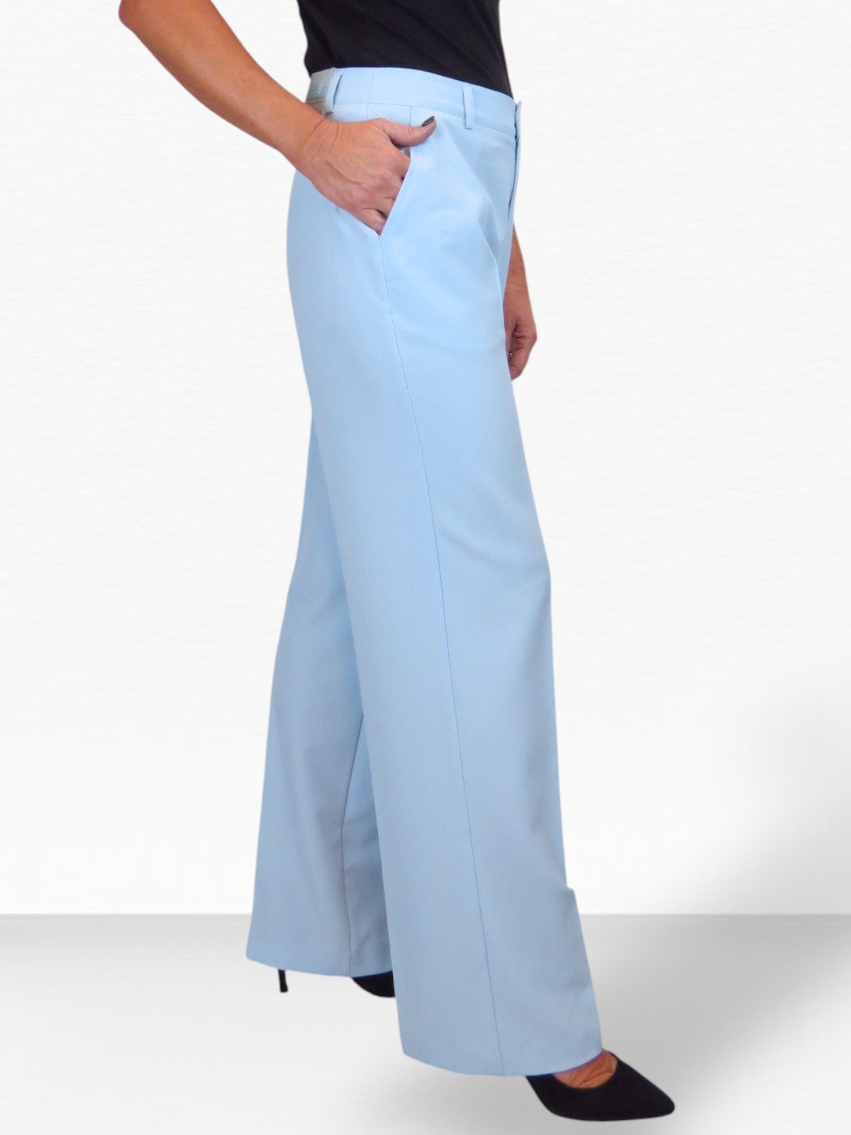 Smart 2 Piece Trouser Suit Pale Blue