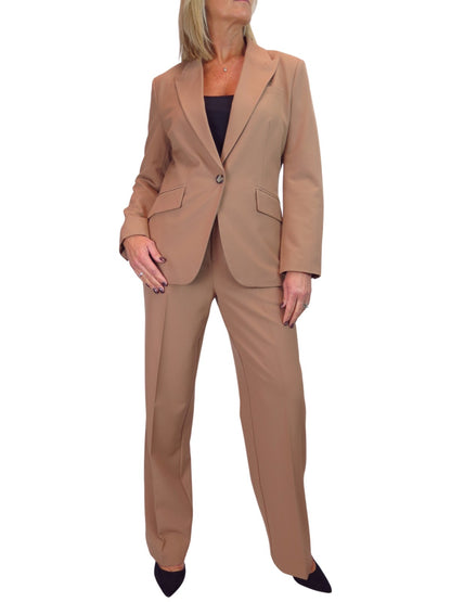 Smart 2 Piece Trouser Suit Tan