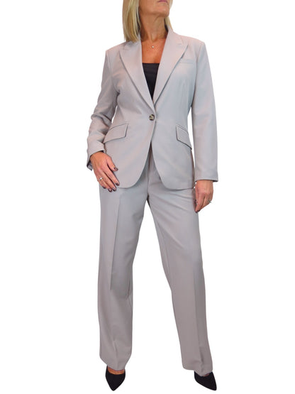 Smart 2 Piece Trouser Suit Silver Grey