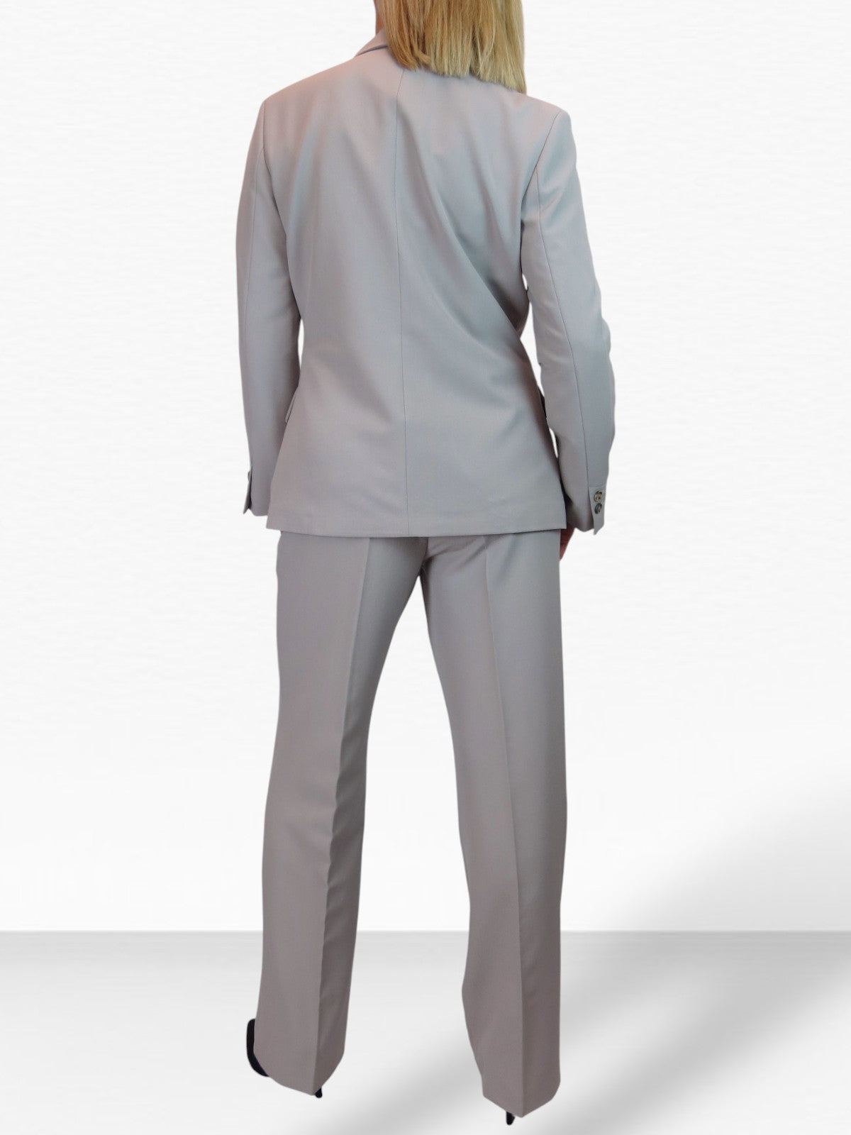 Smart 2 Piece Trouser Suit Silver Grey