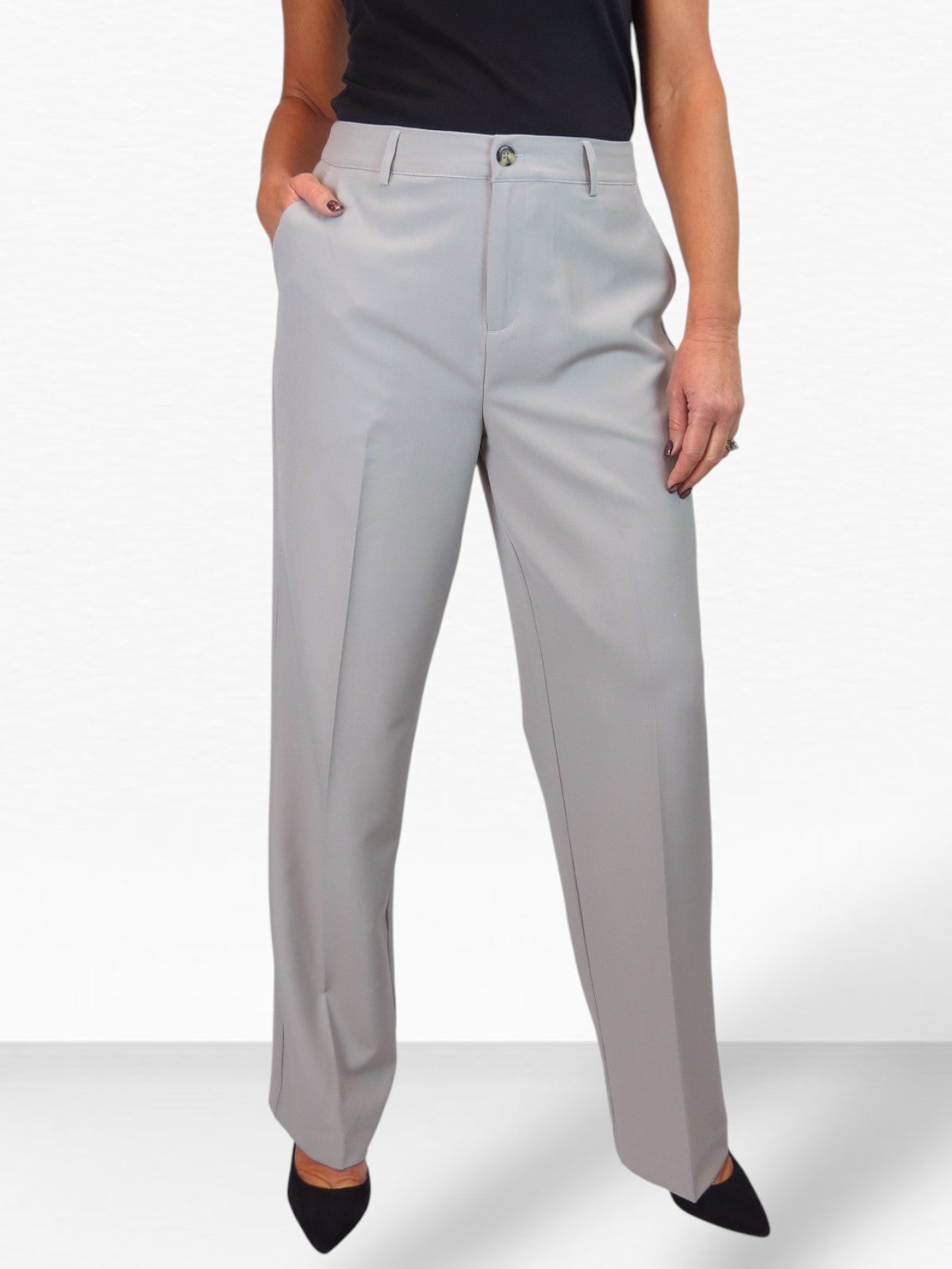 Smart 2 Piece Trouser Suit Silver Grey