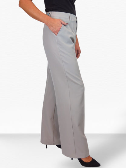 Smart 2 Piece Trouser Suit Silver Grey