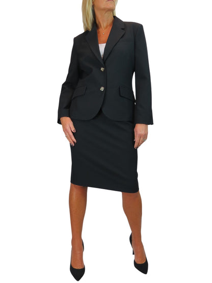 Smart 2 Piece Skirt Suit Black