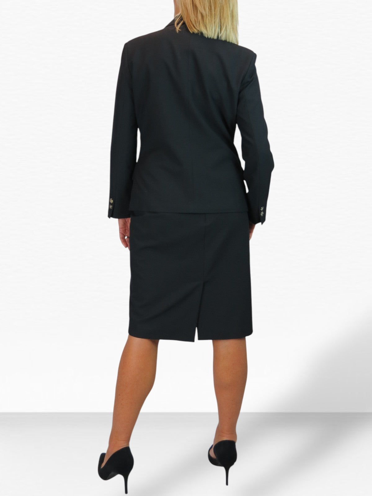 Smart 2 Piece Skirt Suit Black