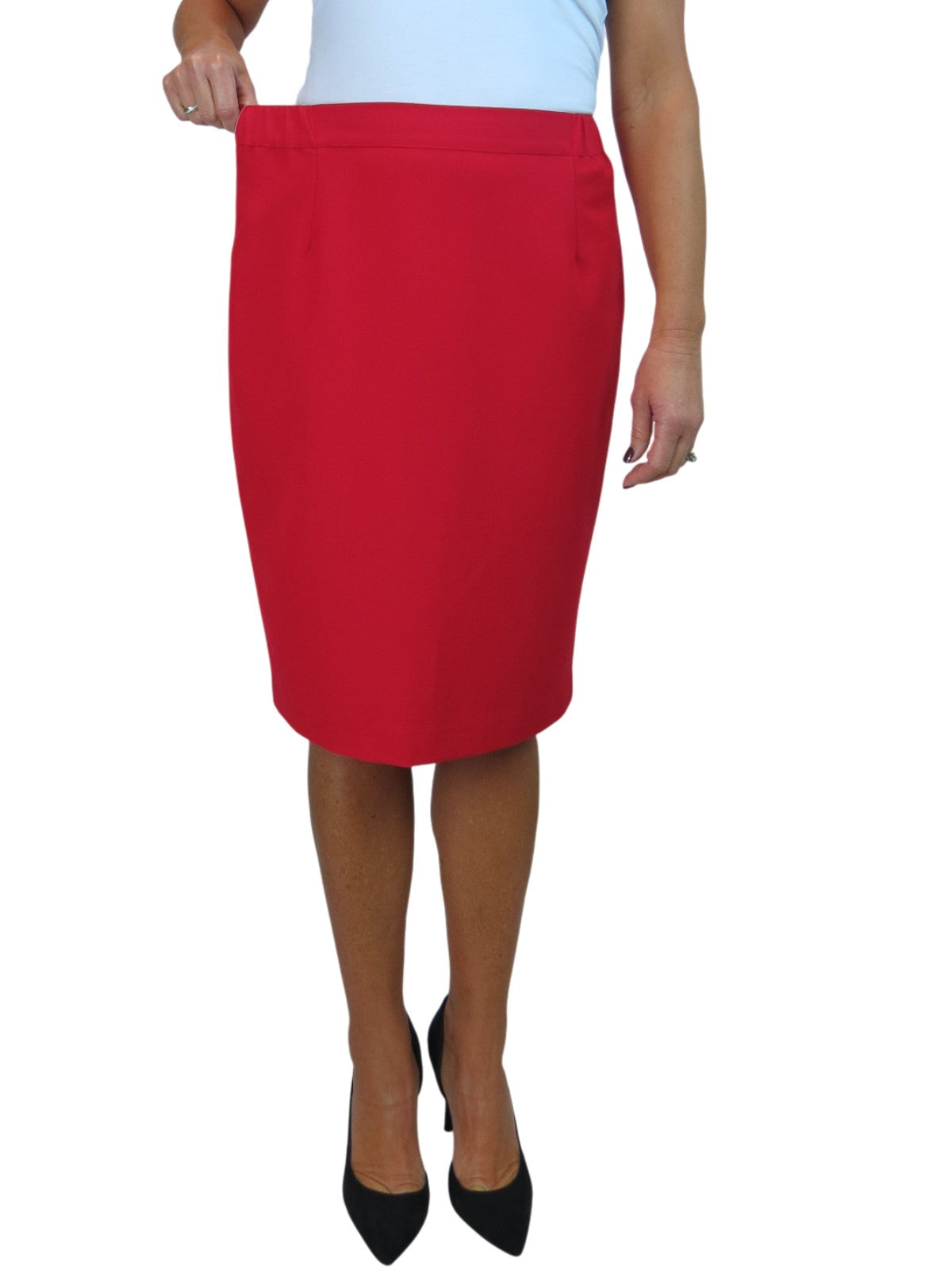 Smart 2 Piece Skirt Suit Red