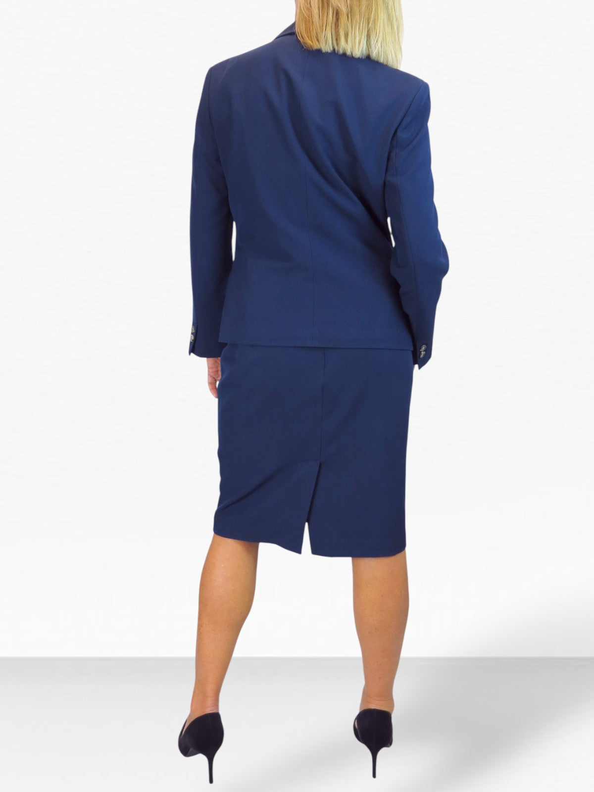 Smart 2 Piece Skirt Suit Navy Blue
