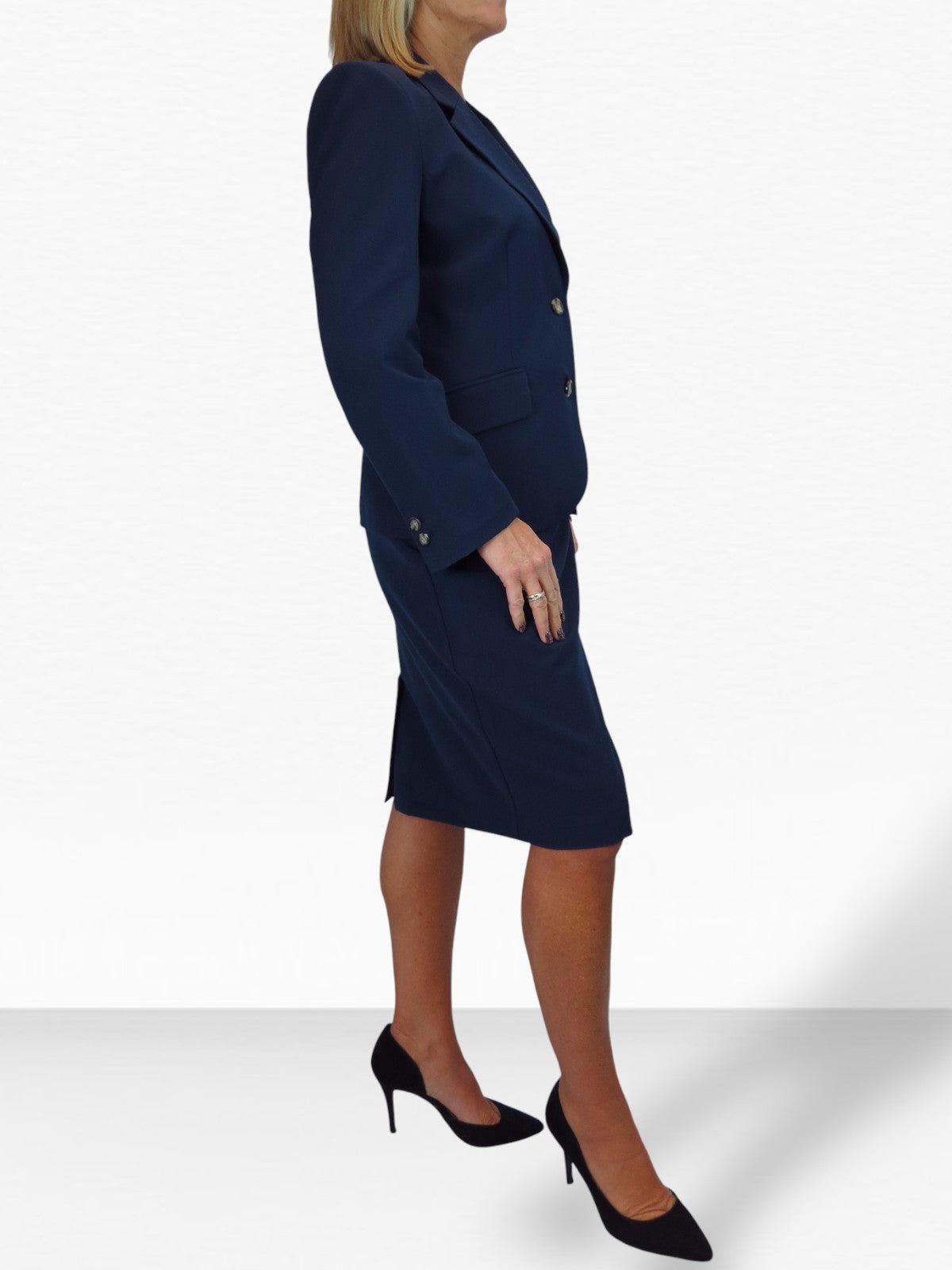 Smart 2 Piece Skirt Suit Navy Blue