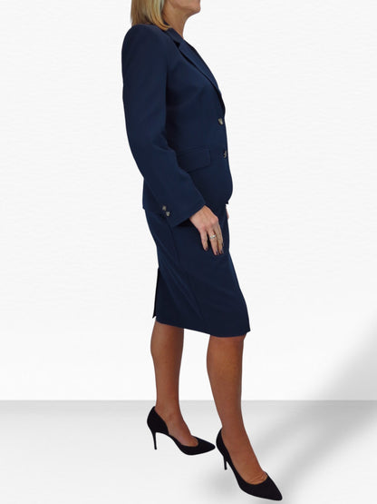 Smart 2 Piece Skirt Suit Navy Blue
