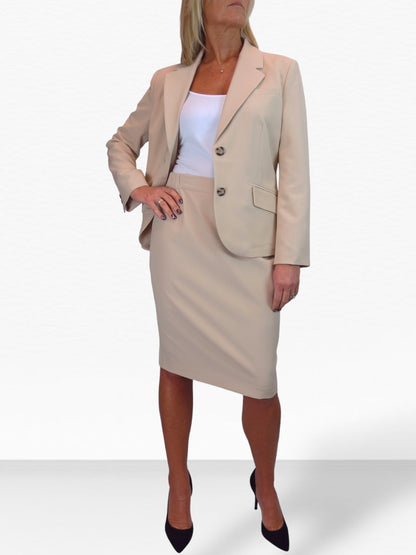 Smart 2 Piece Skirt Suit Beige