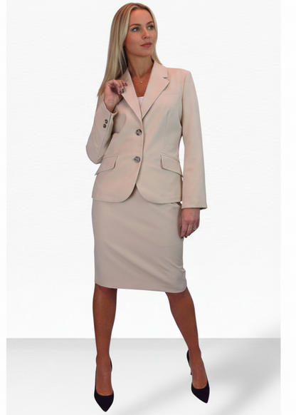 Smart 2 Piece Skirt Suit Beige