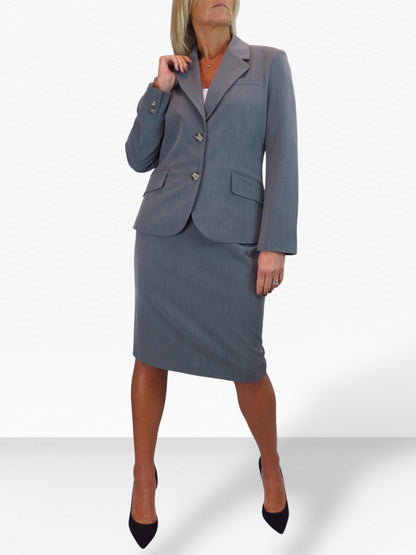 Smart 2 Piece Skirt Suit Marl Grey