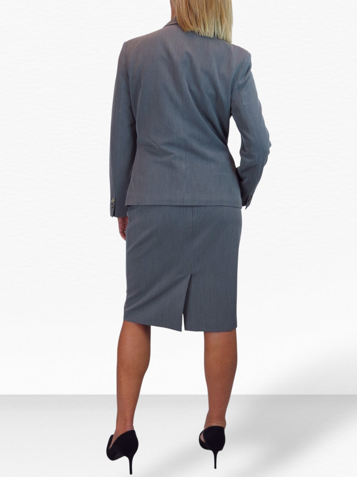 Smart 2 Piece Skirt Suit Marl Grey