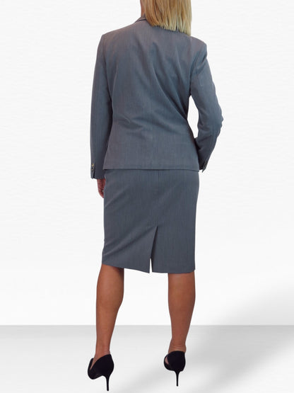 Smart 2 Piece Skirt Suit Marl Grey