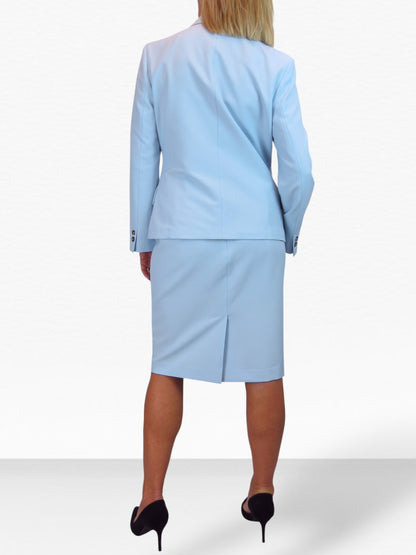 Smart 2 Piece Skirt Suit Pale Blue