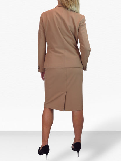 Smart 2 Piece Skirt Suit Tan
