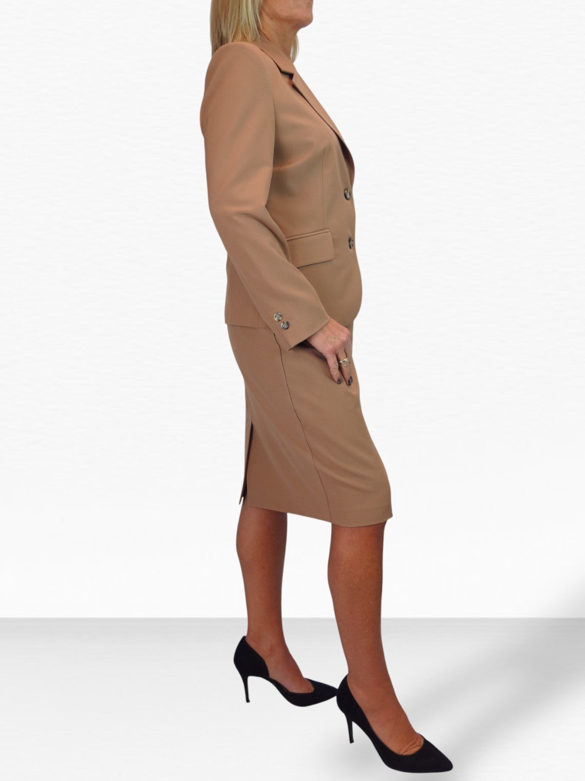 Smart 2 Piece Skirt Suit Tan