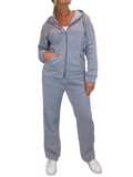 2 Piece Fleece Tracksuit Set Grey