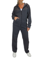2 Piece Fleece Tracksuit Set Dark Grey