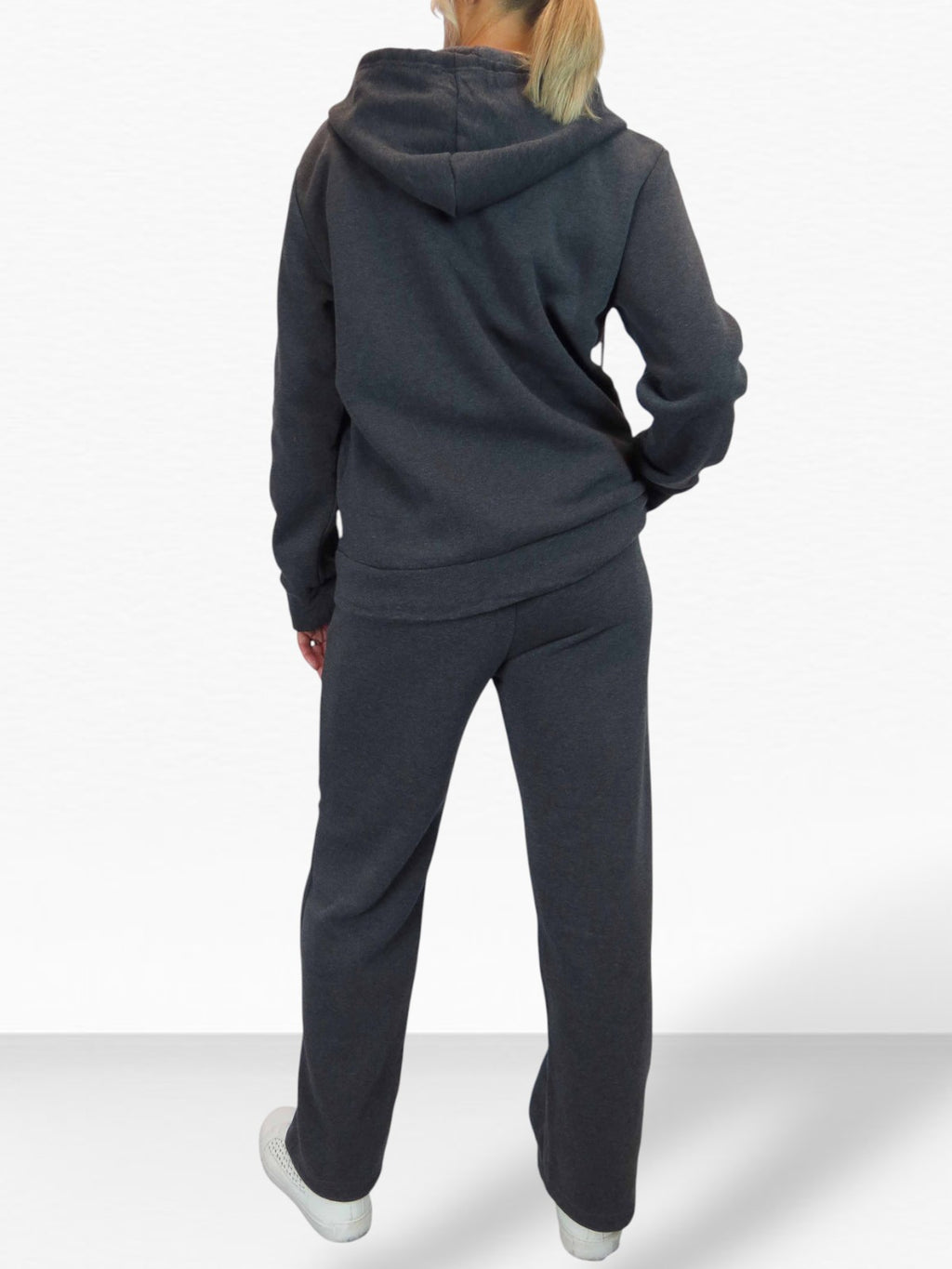 2 Piece Fleece Tracksuit Set Dark Grey