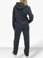 2 Piece Fleece Tracksuit Set Dark Grey