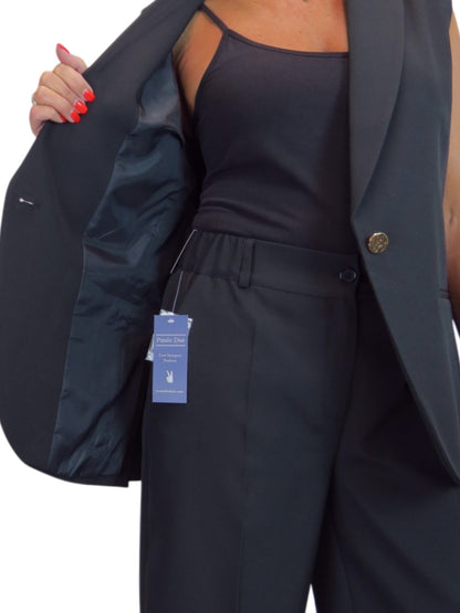 2 Piece Waistcoat and Trouser Suit Black