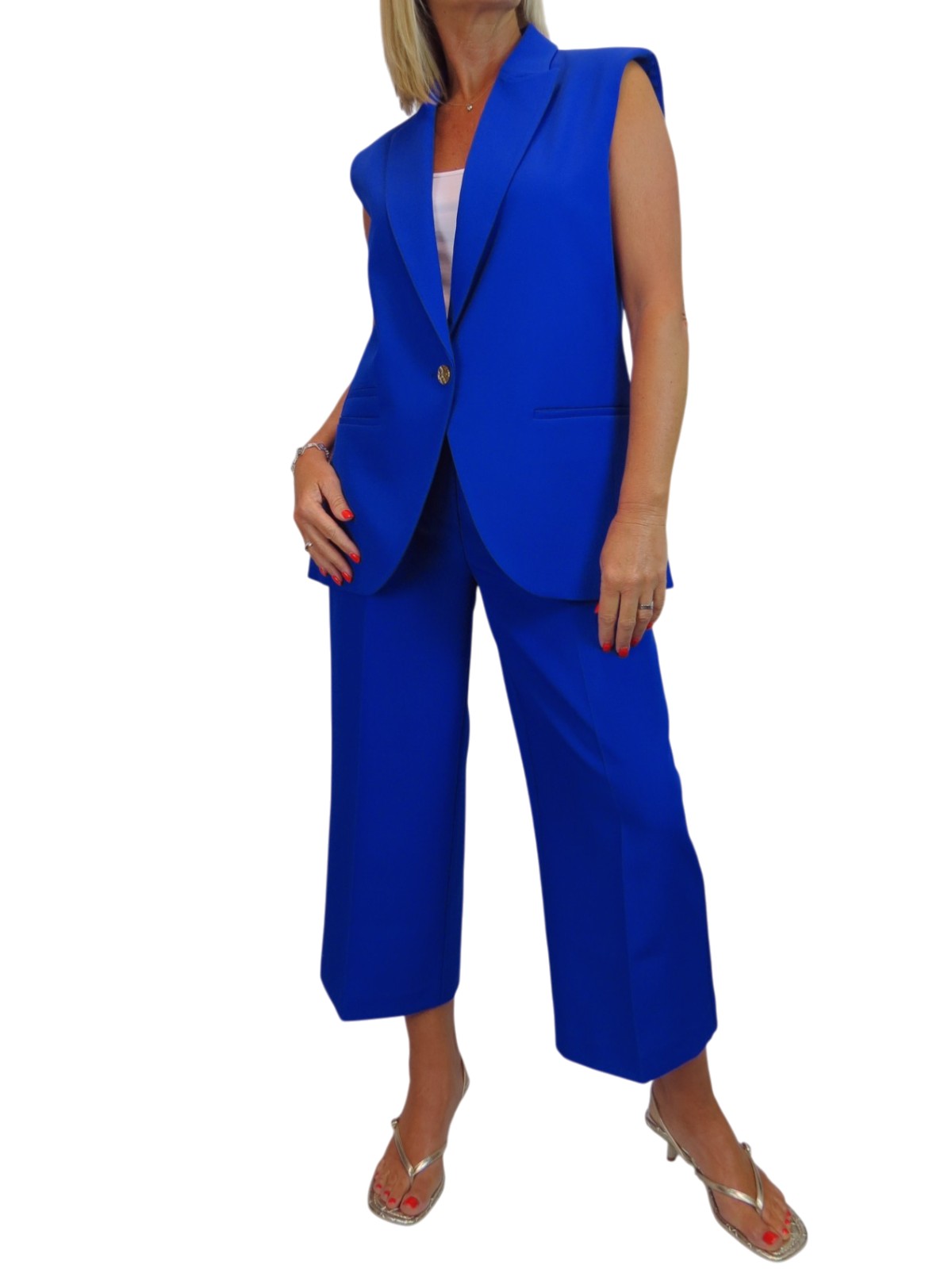 2 Piece Waistcoat and Trouser Suit Royal Blue