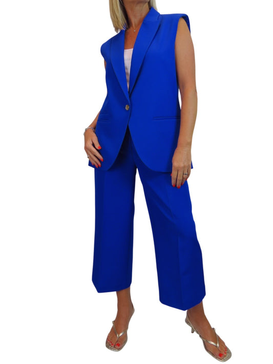 2 Piece Waistcoat and Trouser Suit Royal Blue