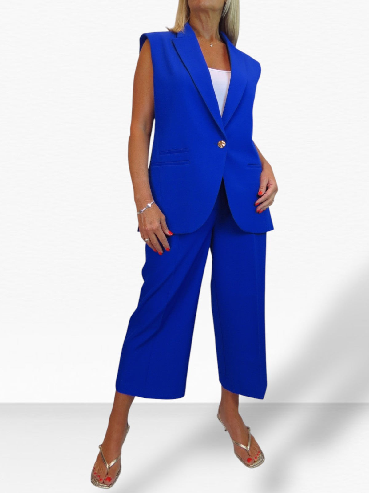 2 Piece Waistcoat and Trouser Suit Royal Blue