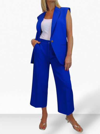2 Piece Waistcoat and Trouser Suit Royal Blue