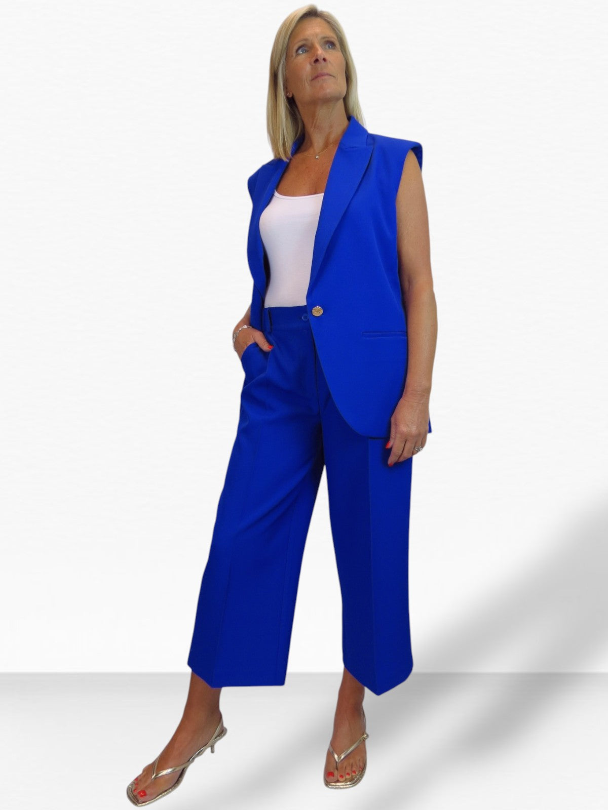 2 Piece Waistcoat and Trouser Suit Royal Blue