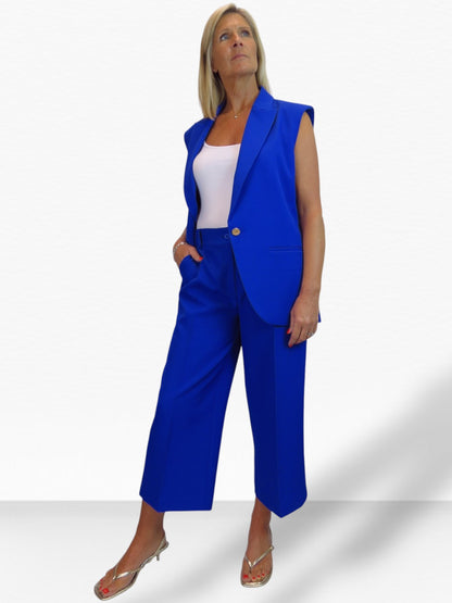 2 Piece Waistcoat and Trouser Suit Royal Blue