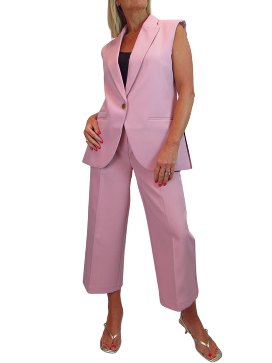 2 Piece Waistcoat and Trouser Suit Pink