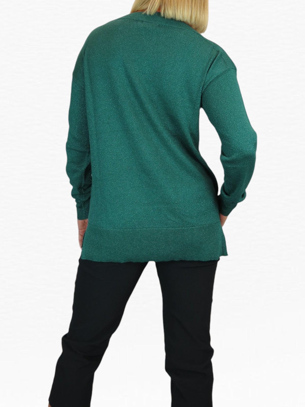 Long Sleeve Sparkly Green Jumper Top