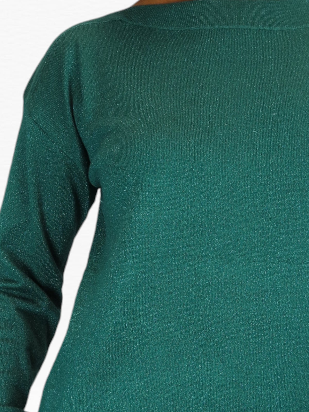 Long Sleeve Sparkly Green Jumper Top