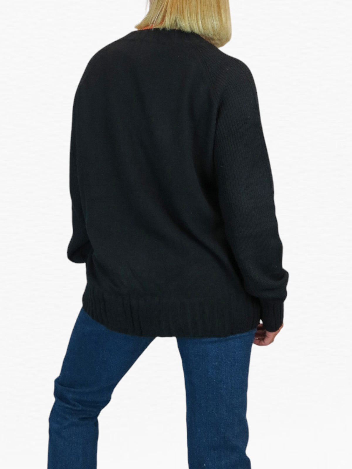 Soft Knit V Neck Jumper Black