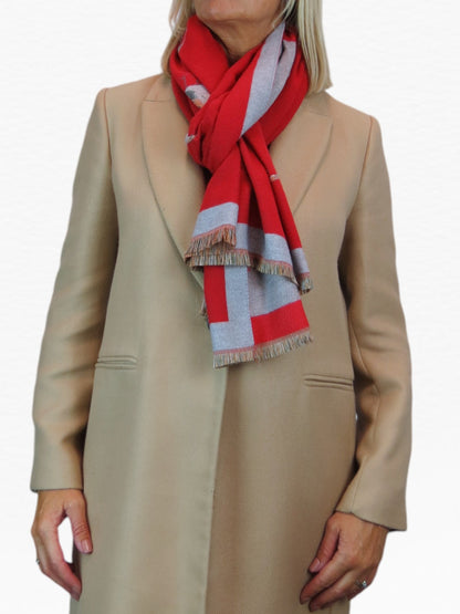 Cashmere Pashmina Blanket Scarf Robins Red