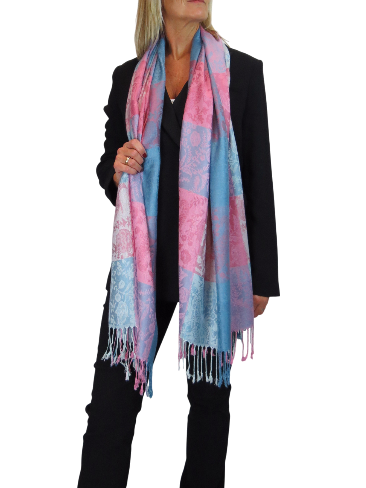 Paisley Pashmina Style Scarf Wrap Pink